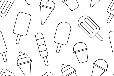 Pattern with ice cream Stock Illustration
