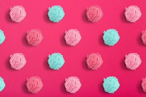 Pattern of ice cream scoops Stock Photos