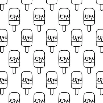 Pattern of ice creams in stick Stock Illustration