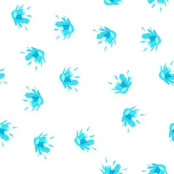 Pattern ice crystal cluster shattering into fragments Stock Illustration