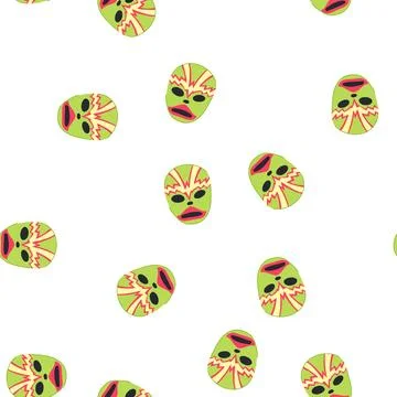 Pattern iconic mexican luchador mask cartoon vector Stock Illustration