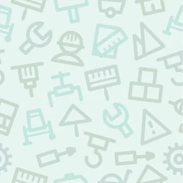 Pattern icons set repair construction Stock Illustration