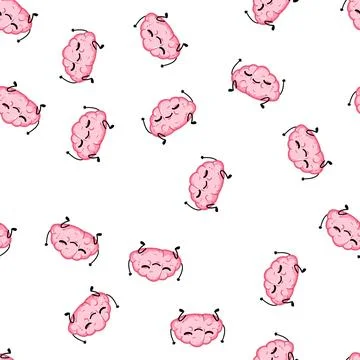 Pattern idea brain character cartoon vector 库存插图