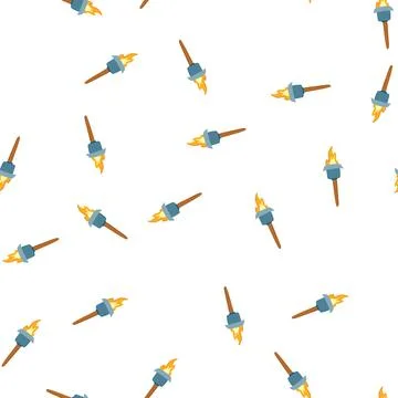 Pattern ignite torch fire cartoon vector Stockillustratie