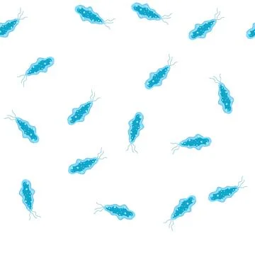 Pattern illustrating lactobacilli bacteria forming gut microbiome for digesti Stock Illustration