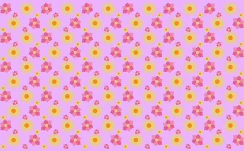 Pattern illustration of daisy and roses Stock Illustration
