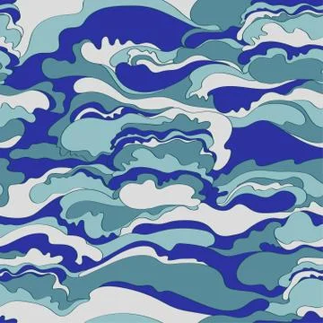 Pattern with the image of the cream texture of blue and gray shades. Abstract Stock Illustration