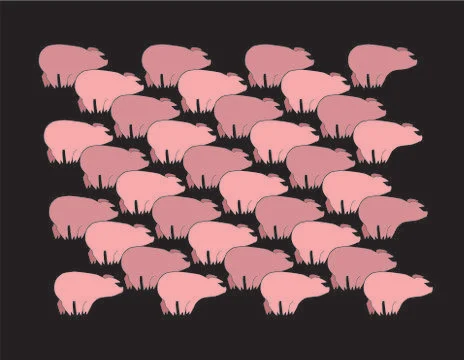 Pattern with the image of piglets Stock Illustration
