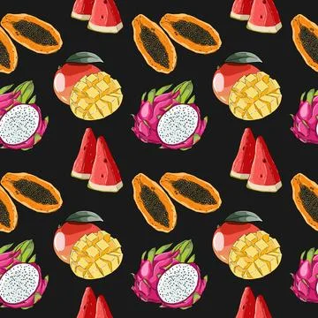 Pattern with images of cute fish Stock Illustration