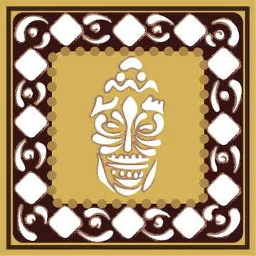 Pattern with imitation of elements of rock art Stock Illustration