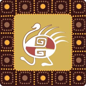 Pattern with imitation of elements of rock art Stock Illustration