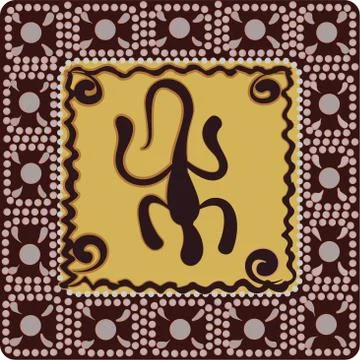Pattern with imitation of elements of rock art Stock Illustration