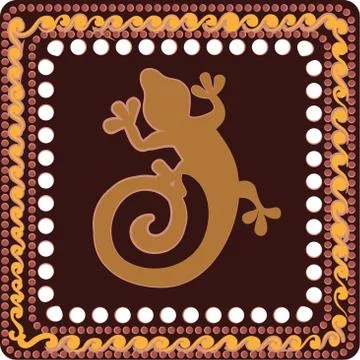 Pattern with imitation of elements of rock art Stock Illustration