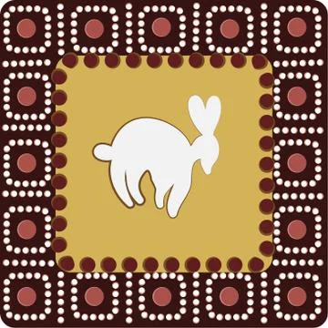 Pattern with imitation of elements of rock art Stock Illustration