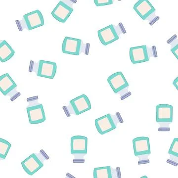 Pattern immunization vaccine vial cartoon vector Illustrazione stock