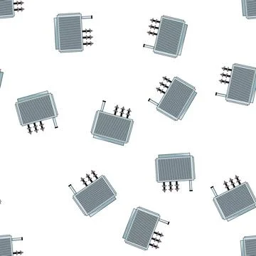 Pattern impedance electrical transformer cartoon vector Stock Illustration