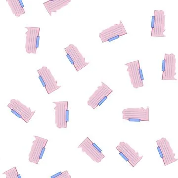 Pattern important pinned torn paper notes cartoon vector Stock Illustration