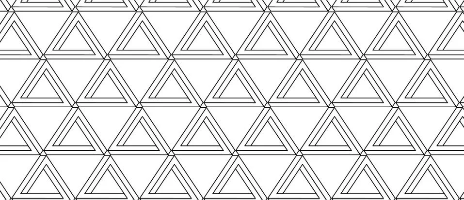 Pattern with impossible triangle with black lines Illustrazione stock