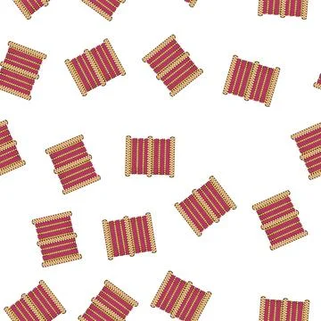 Pattern Indian churi bracelet featuring pink threads and golden beads Stock Illustration