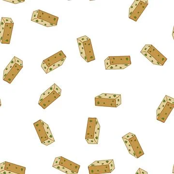 Pattern Indian milk sweet barfi with pistachio nuts Stock Illustration