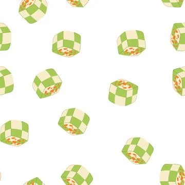 Pattern indian milk sweet barfi with pistachio and saffron Stock Illustration