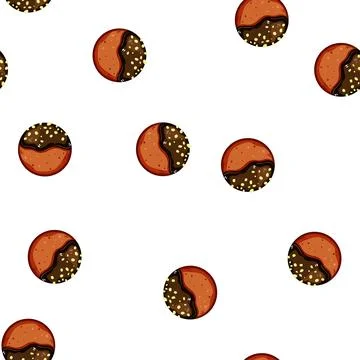 Pattern Indian sweet dessert with chocolate coating and sprinkles Stock Illustration