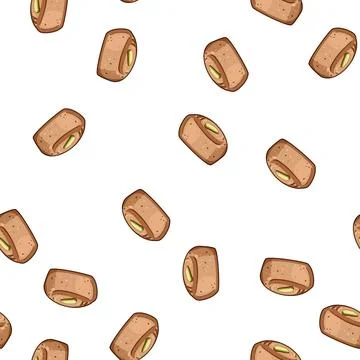 Pattern Indian sweet gulab jamun dessert with pistachio Stock Illustration