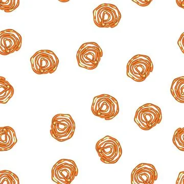 Pattern indian sweet jalebi dessert on white 스톡 일러스트