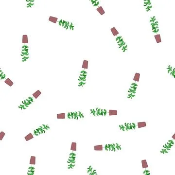 Pattern indoor artificial plant cartoon vector 스톡 일러스트