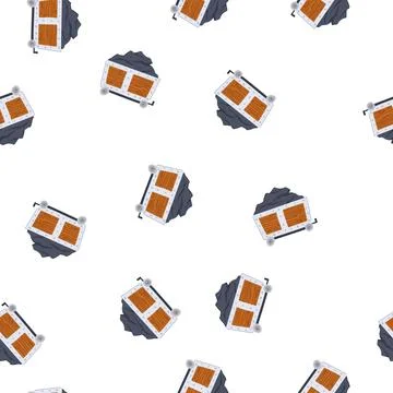 Pattern industry coal wagon cartoon vector 库存插图