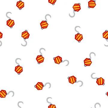 Pattern industry crane hook cartoon vector Illustrazione stock