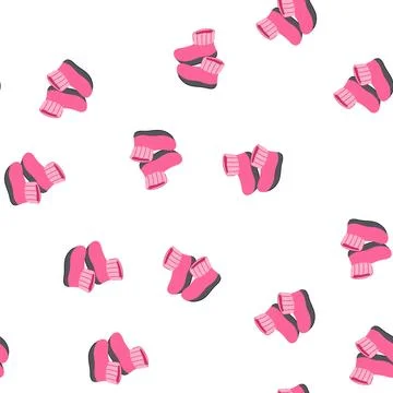 Pattern infant baby booties cartoon vector Stock Illustration