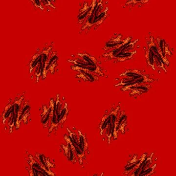 Pattern ingredient paprika sketch hand drawn Stock Illustration