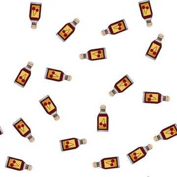 Pattern ingredient vinegar bottle cartoon vector Stock Illustration