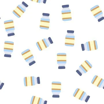 Pattern injection vaccine vial cartoon vector Stock Illustration