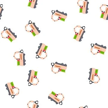Pattern innovation mini robot sorting trash cartoon vector Stock Illustration
