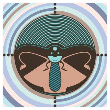 Pattern of insect and circle Illustrazione stock