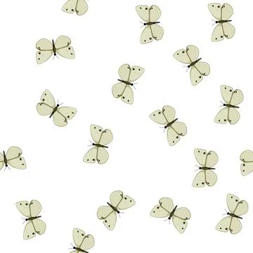 Pattern insect butterfly cartoon vector Stock Illustration