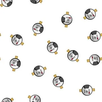 Pattern installation water meter cartoon vector Illustrazione stock