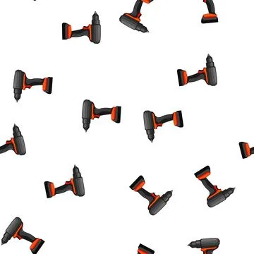 Pattern instrument drill cartoon vector sign color Stock Illustration