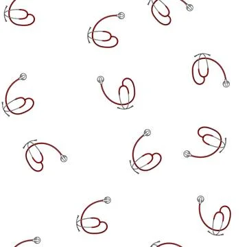 Pattern instrument stethoscope cartoon vector Stock Illustration