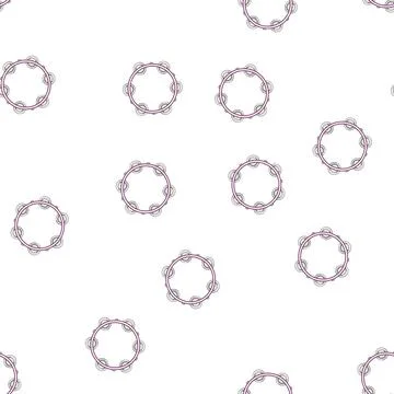 Pattern instrument tambourine cartoon vector Stock Illustration