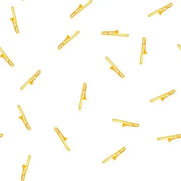 Pattern instrument trombone cartoon vector Stock Illustration