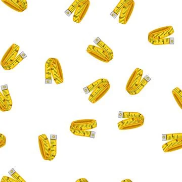Pattern instrument yellow measuring tape cartoon vector Stock Illustration