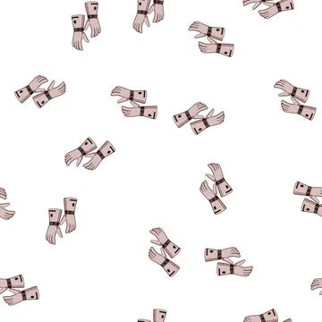 Pattern insulated gloves heated cartoon vector Stock Illustration