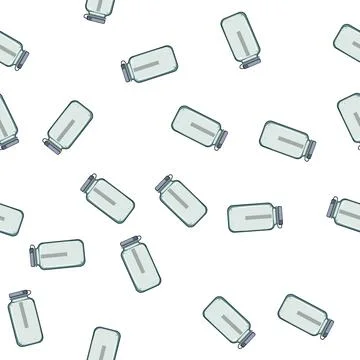 Pattern insulated water bottle reusable cartoon vector Stock Illustration