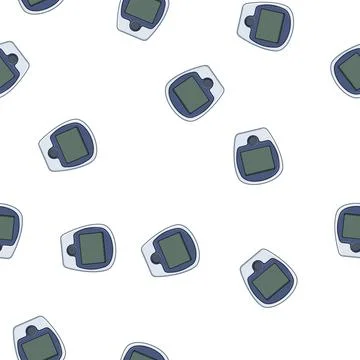 Pattern insulin blood glucometer cartoon vector Stock Illustration