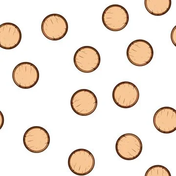 Pattern interface wooden button cartoon vector Illustrazione stock
