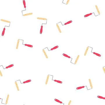 Pattern interior roller paint cartoon vector Stock Illustration