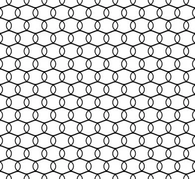 Pattern with interlocking circle, oval shapes. Repeatable. Stock Illustration
